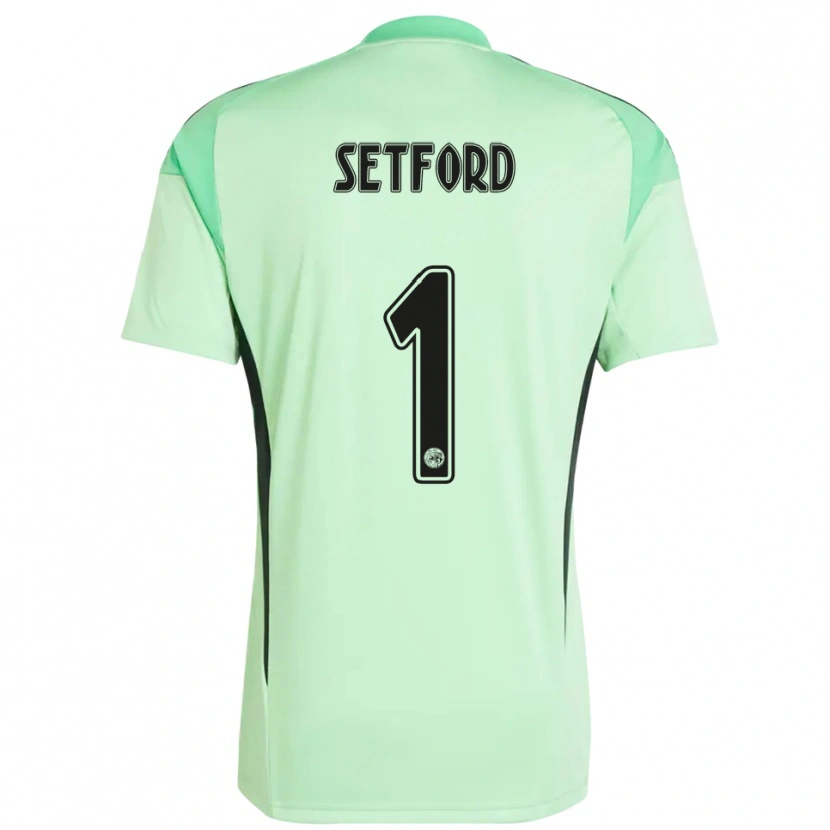 Danxen Hombre Camiseta Charlie Setford #1 Verde Claro Negro Portero Equipación 2025/26 La Camisa México