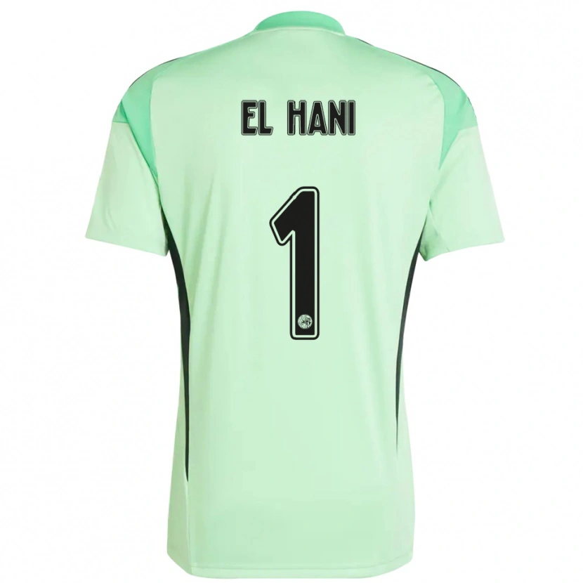Danxen Hombre Camiseta Aymean el Hani #1 Verde Claro Negro Portero Equipación 2025/26 La Camisa México