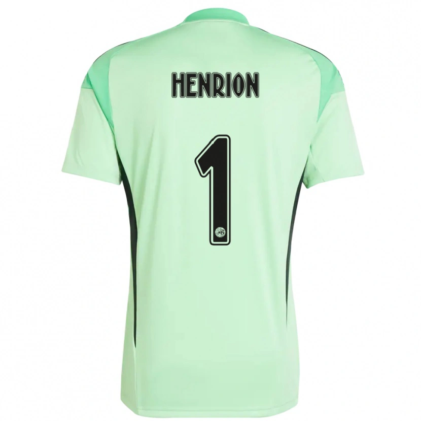 Danxen Hombre Camiseta Martin Henrion #1 Verde Claro Negro Portero Equipación 2025/26 La Camisa México