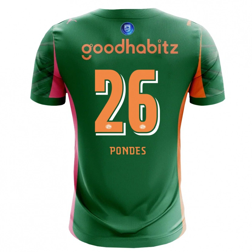 Danxen Hombre Camiseta Moon Pondes #26 Verde Naranja Portero Equipación 2025/26 La Camisa México