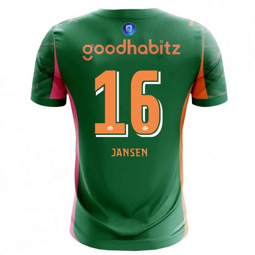 Danxen Hombre Camiseta Sem Jansen #16 Verde Naranja Portero Equipación 2025/26 La Camisa México