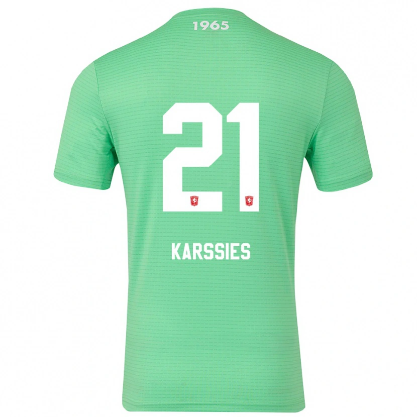 Danxen Hombre Camiseta Sam Karssies #21 Verde Blanco Claro Portero Equipación 2025/26 La Camisa México