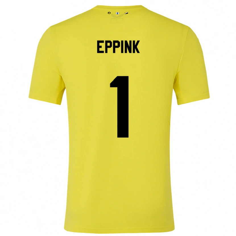 Danxen Hombre Camiseta Mees Eppink #1 Amarillo Negro Portero Equipación 2025/26 La Camisa México
