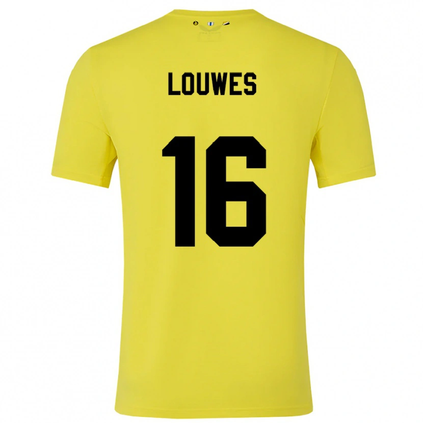 Danxen Hombre Camiseta Puck Louwes #16 Amarillo Negro Portero Equipación 2025/26 La Camisa México