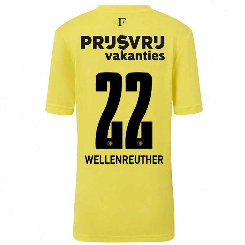 Danxen Hombre Camiseta Timon Wellenreuther #22 Amarillo Negro Portero Equipación 2025/26 La Camisa México