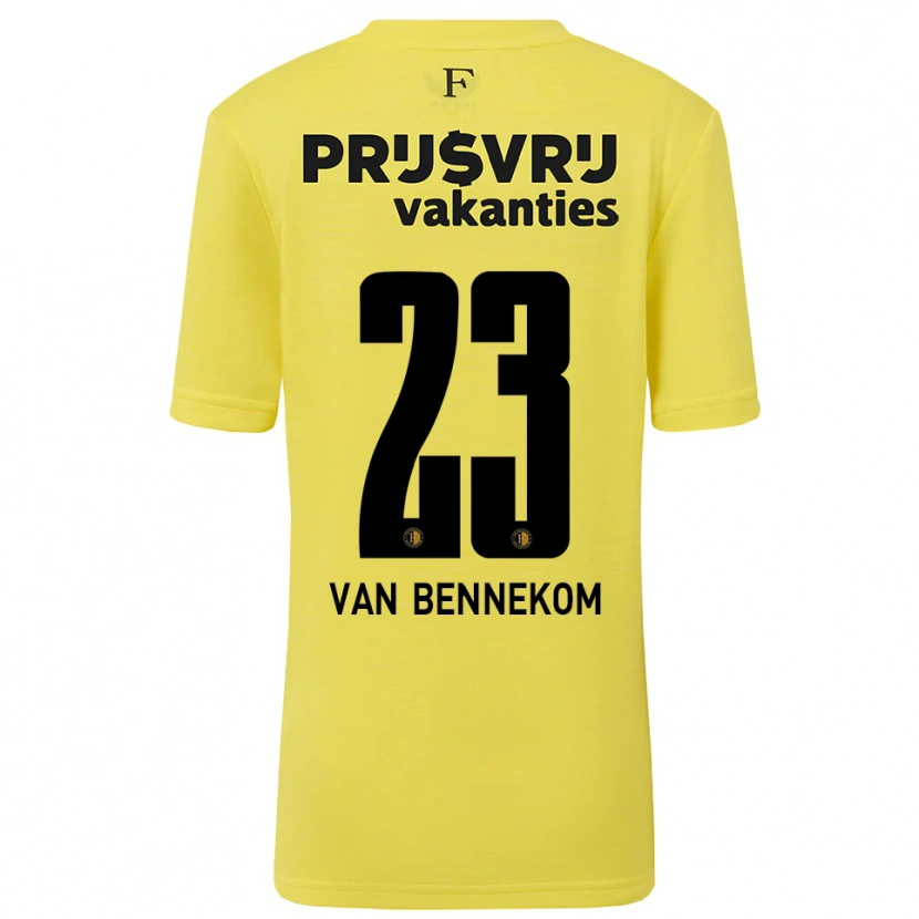 Danxen Hombre Camiseta Duron van Bennekom #23 Amarillo Negro Portero Equipación 2025/26 La Camisa México