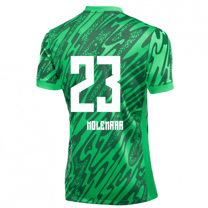 Danxen Hombre Camiseta Finn Molenaar #23 Verde Blanco Portero Equipación 2025/26 La Camisa México