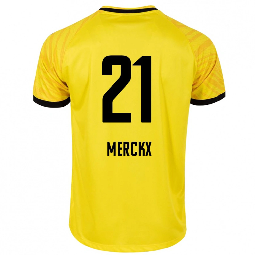 Danxen Hombre Camiseta Matti Merckx #21 Amarillo Negro Portero Equipación 2025/26 La Camisa México