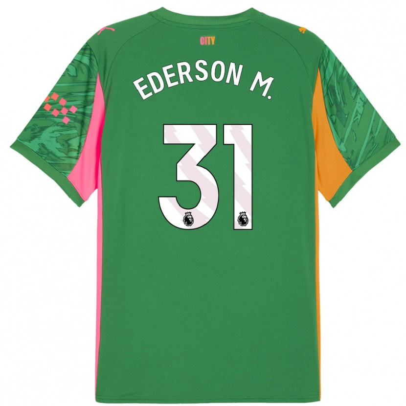 Danxen Hombre Camiseta Ederson #31 Verde Naranja Portero Equipación 2025/26 La Camisa México