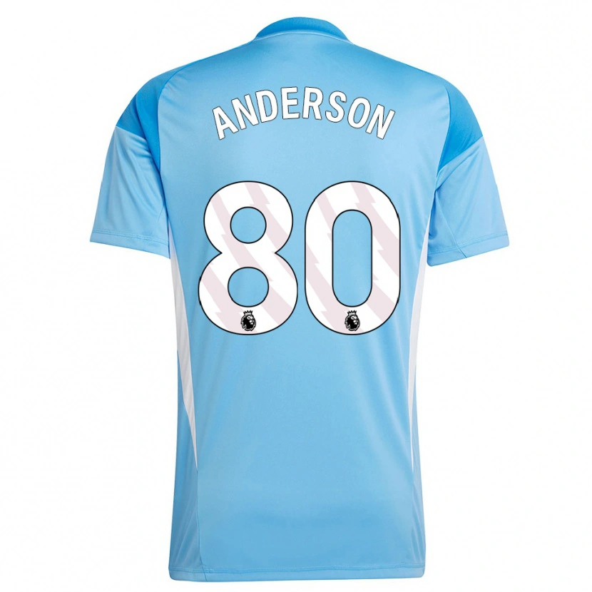 Danxen Hombre Camiseta Will Anderson #80 Azul Blanco Portero Equipación 2025/26 La Camisa México