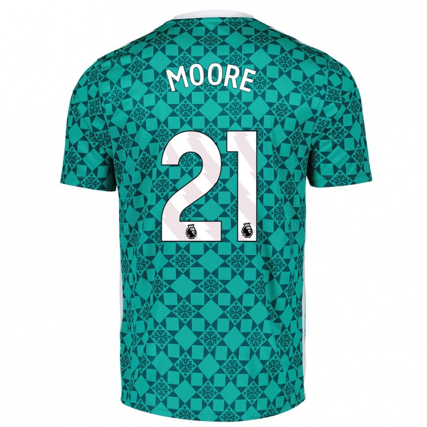 Danxen Hombre Camiseta Simon Moore #21 Verde Blanco Portero Equipación 2025/26 La Camisa México