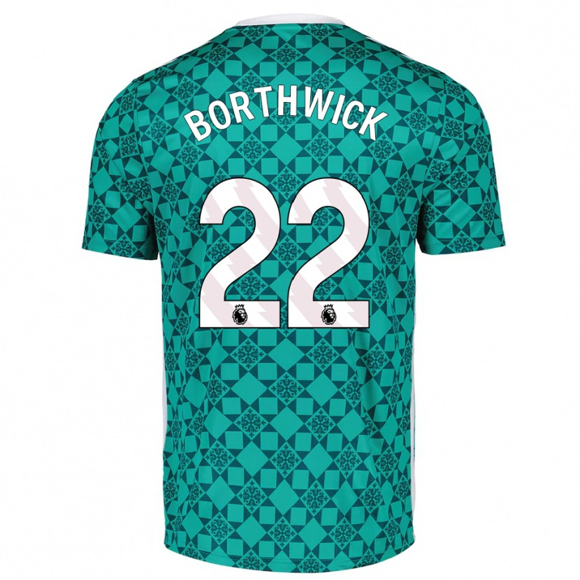 Danxen Hombre Camiseta Megan Borthwick #22 Verde Blanco Portero Equipación 2025/26 La Camisa México