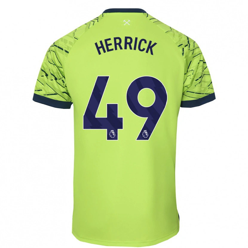 Danxen Hombre Camiseta Finlay Herrick #49 Verde Fluorescente Portero Equipación 2025/26 La Camisa México
