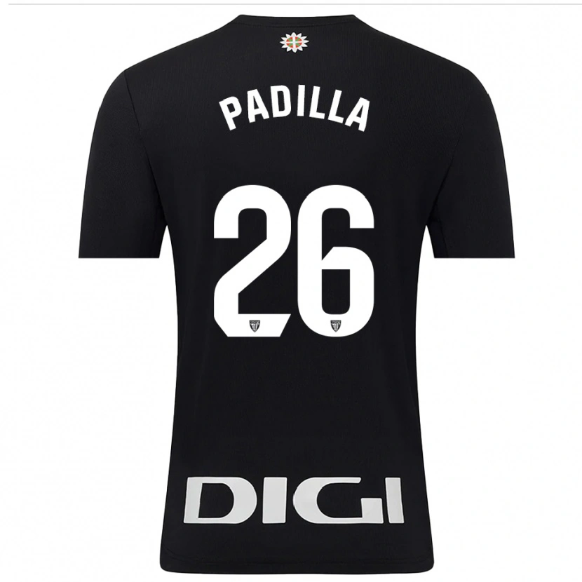Danxen Hombre Camiseta Álex Padilla #26 Negro Blanco Portero Equipación 2025/26 La Camisa México