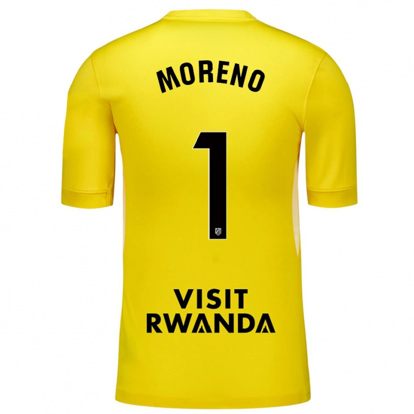 Danxen Hombre Camiseta Álvaro Moreno #1 Amarillo Negro Portero Equipación 2025/26 La Camisa México