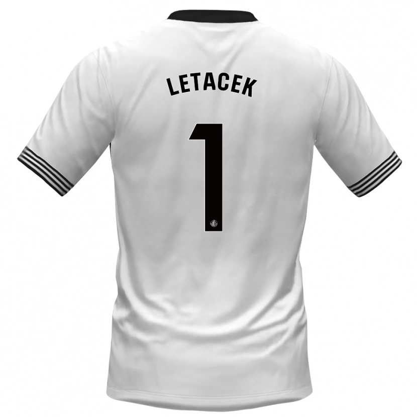 Danxen Hombre Camiseta Jiri Letacek #1 Blanco Negro Portero Equipación 2025/26 La Camisa México
