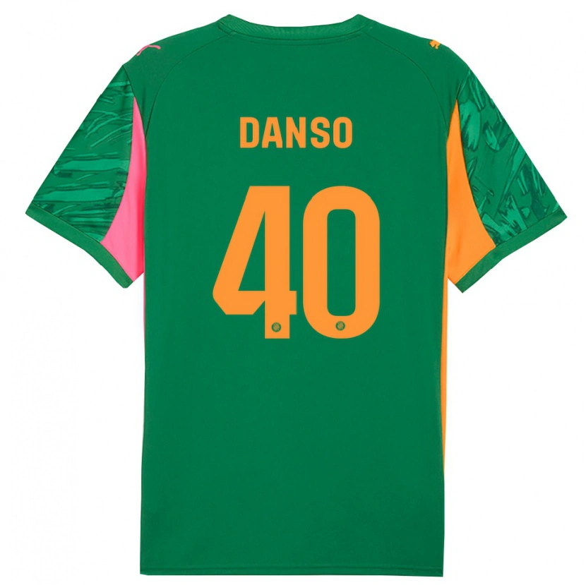 Danxen Hombre Camiseta Jordi Danso #40 Verde Naranja Portero Equipación 2025/26 La Camisa México