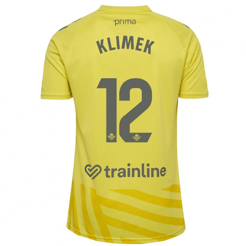 Danxen Hombre Camiseta Bruno Klimek #12 Amarillo Gris Portero Equipación 2025/26 La Camisa México