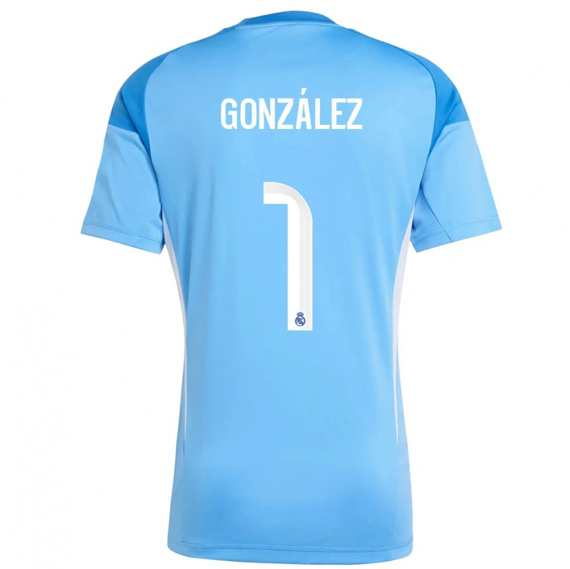 Danxen Hombre Camiseta Álvaro González #1 Azul Cielo Blanco Portero Equipación 2025/26 La Camisa México