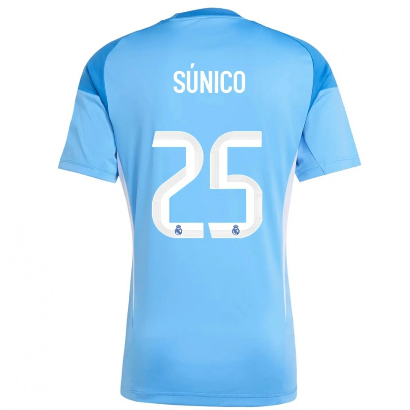 Danxen Hombre Camiseta Guille Súnico #25 Azul Cielo Blanco Portero Equipación 2025/26 La Camisa México