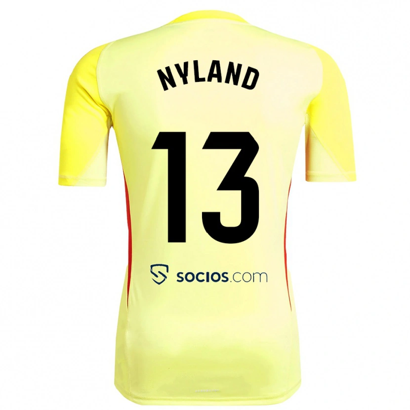 Danxen Hombre Camiseta Ørjan Nyland #13 Amarillo Rojo Negro Portero Equipación 2025/26 La Camisa México