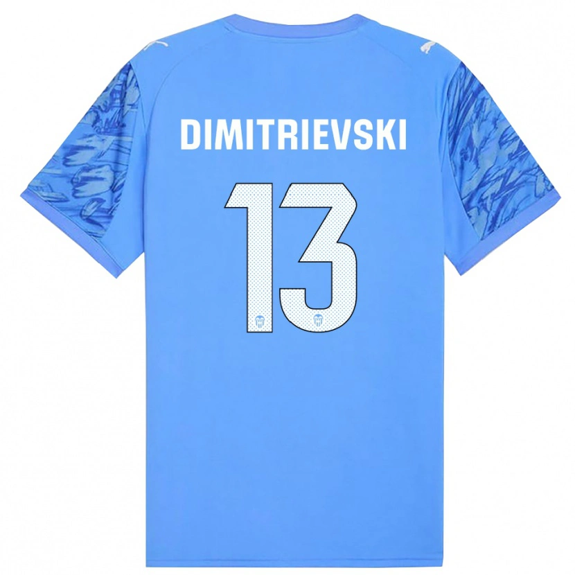 Danxen Hombre Camiseta Stole Dimitrievski #13 Azul Blanco Portero Equipación 2025/26 La Camisa México