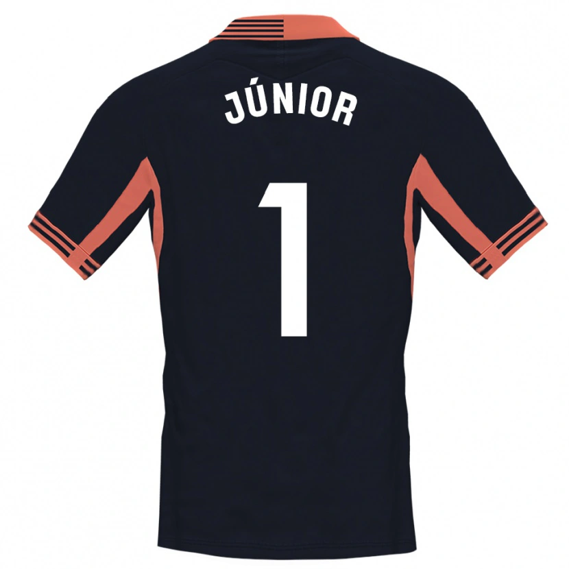 Danxen Hombre Camiseta Luiz Júnior #1 Negro Blanco Naranja Portero Equipación 2025/26 La Camisa México