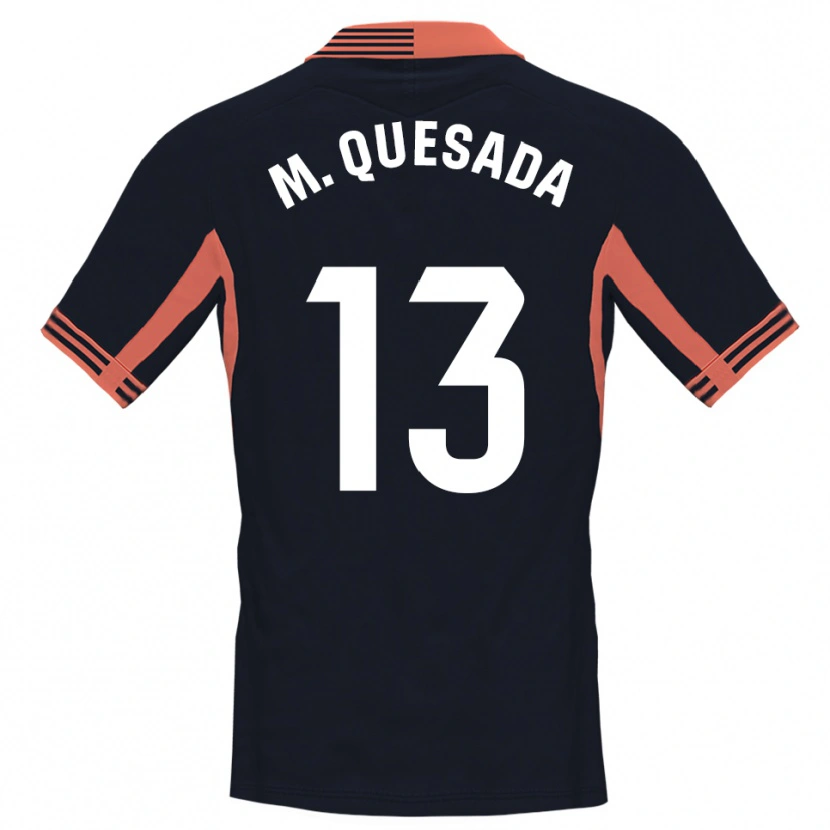 Danxen Hombre Camiseta Montserrat Quesada Carrasco #13 Negro Blanco Naranja Portero Equipación 2025/26 La Camisa México