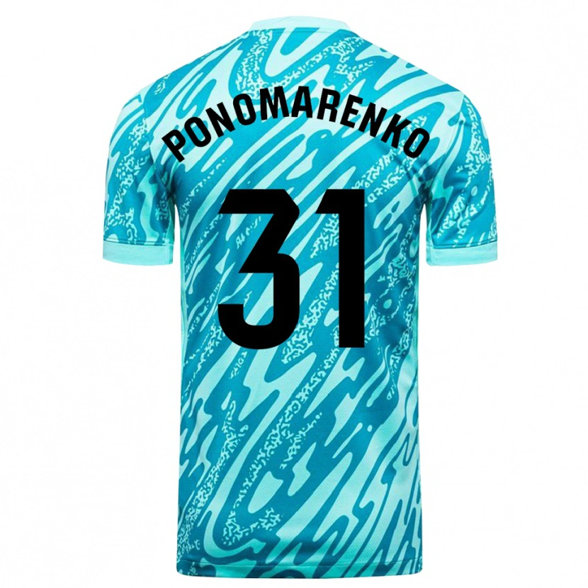 Danxen Hombre Camiseta Borys Ponomarenko #31 Azul Cielo Blanco Portero Equipación 2025/26 La Camisa México