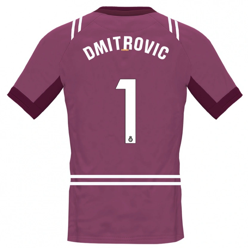 Danxen Hombre Camiseta Marko Dmitrovic #1 Blanco Borgoña Portero Equipación 2025/26 La Camisa México