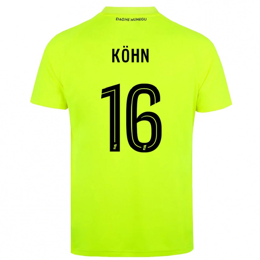 Danxen Hombre Camiseta Philipp Köhn #16 Verde Fluorescente Negro Portero Equipación 2025/26 La Camisa México