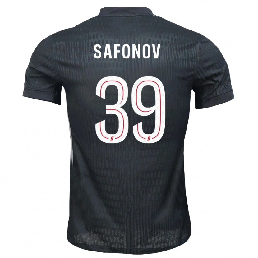 Danxen Hombre Camiseta Matvey Safonov #39 Gris Oscuro Negro Portero Equipación 2025/26 La Camisa México