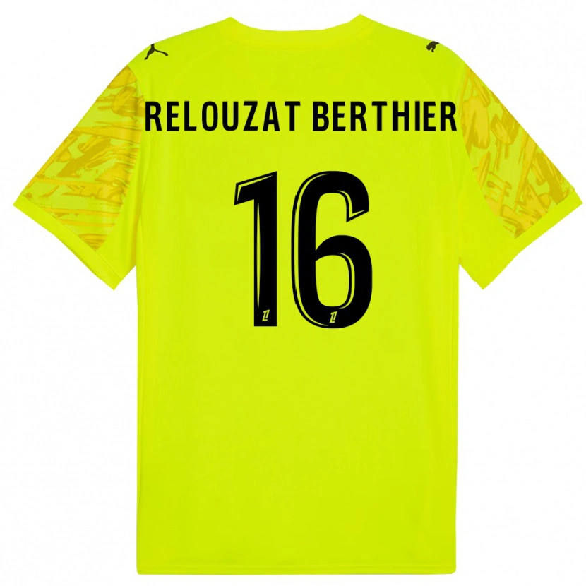 Danxen Hombre Camiseta Maxime Relouzat Berthier #16 Verde Fluorescente Amarillo Portero Equipación 2025/26 La Camisa México