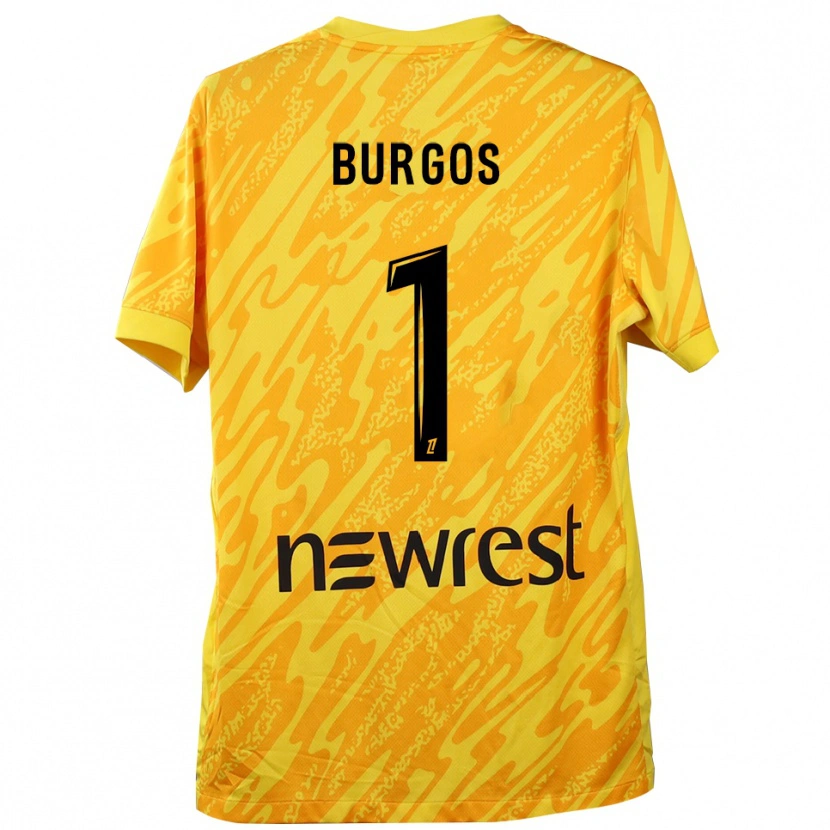 Danxen Hombre Camiseta Diego Burgos #1 Amarillo Negro Portero Equipación 2025/26 La Camisa México