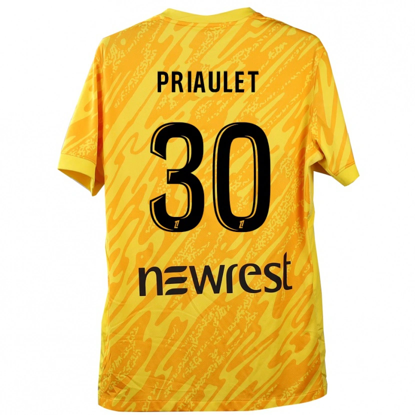 Danxen Hombre Camiseta Anaïs Priaulet #30 Amarillo Negro Portero Equipación 2025/26 La Camisa México