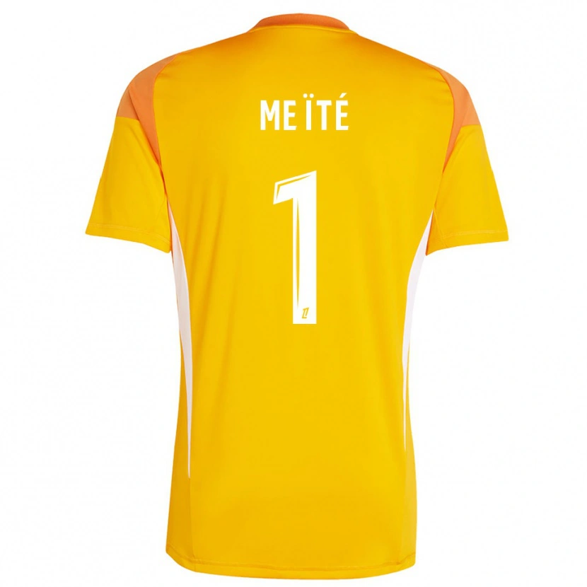 Danxen Hombre Camiseta Ibrahim Meïté #1 Blanco Naranja Claro Portero Equipación 2025/26 La Camisa México