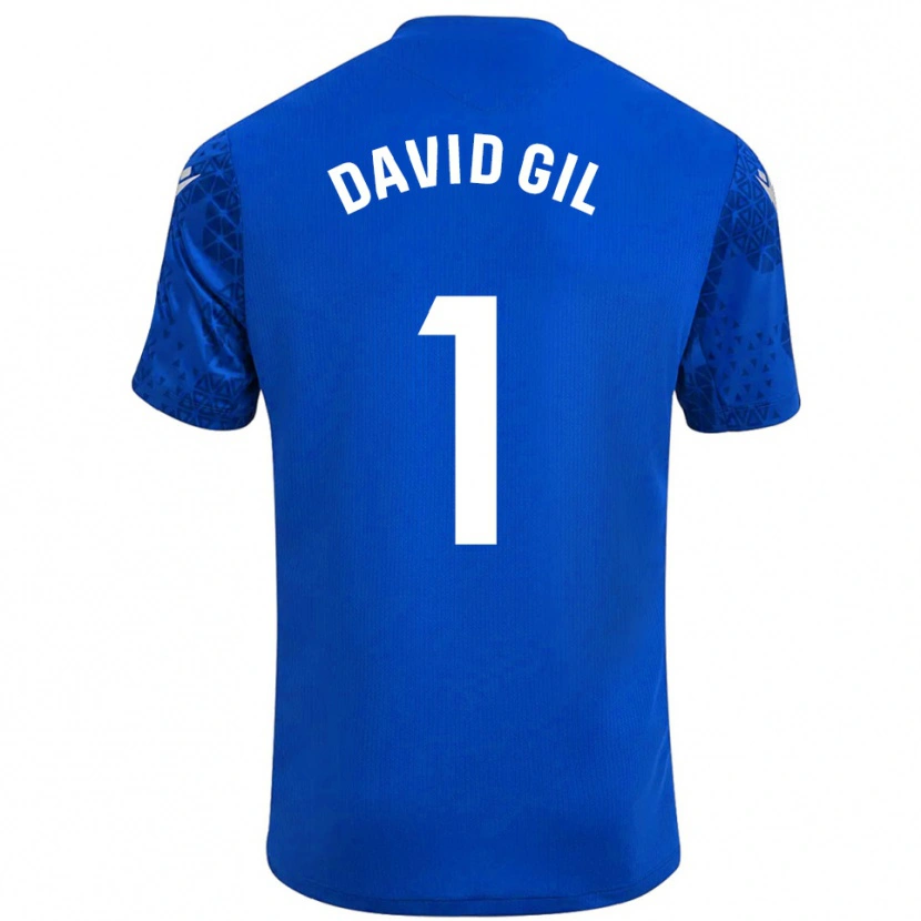 Danxen Hombre Camiseta David Gil #1 Azul Blanco Portero Equipación 2025/26 La Camisa México
