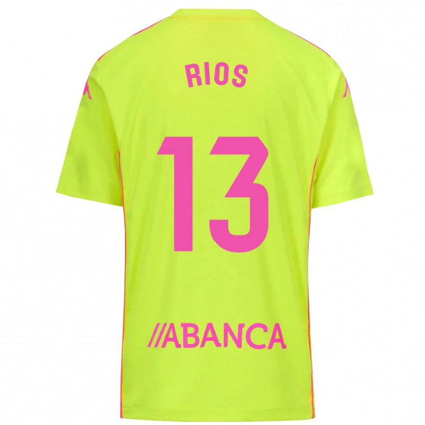 Danxen Hombre Camiseta Hugo Rios #13 Verde Amarillo Portero Equipación 2025/26 La Camisa México