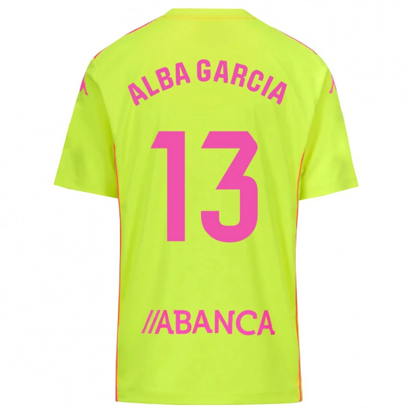 Danxen Hombre Camiseta Lucía Alba García #13 Verde Amarillo Portero Equipación 2025/26 La Camisa México