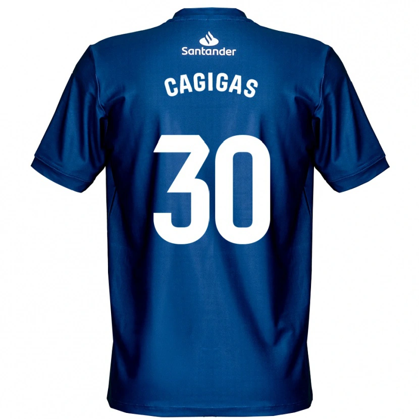 Danxen Hombre Camiseta Iván Cagigas #30 Blanco Azul Real Portero Equipación 2025/26 La Camisa México
