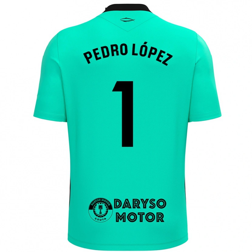 Danxen Hombre Camiseta Pedro López #1 Negro Turquesa Portero Equipación 2025/26 La Camisa México