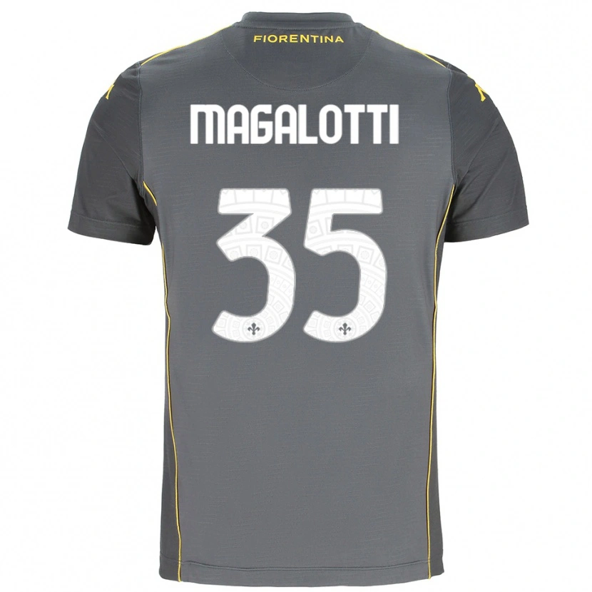 Danxen Hombre Camiseta Mattia Magalotti #35 Gris Oscuro Amarillo Portero Equipación 2025/26 La Camisa México