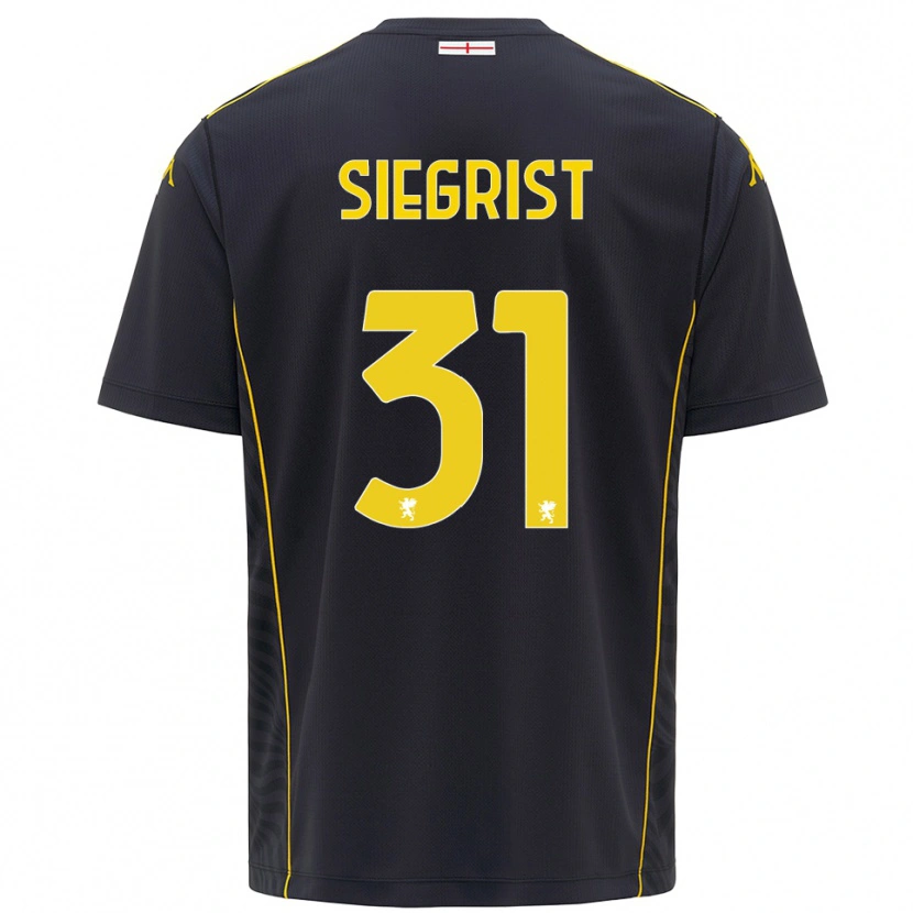 Danxen Hombre Camiseta Benjamin Siegrist #31 Negro Amarillo Portero Equipación 2025/26 La Camisa México