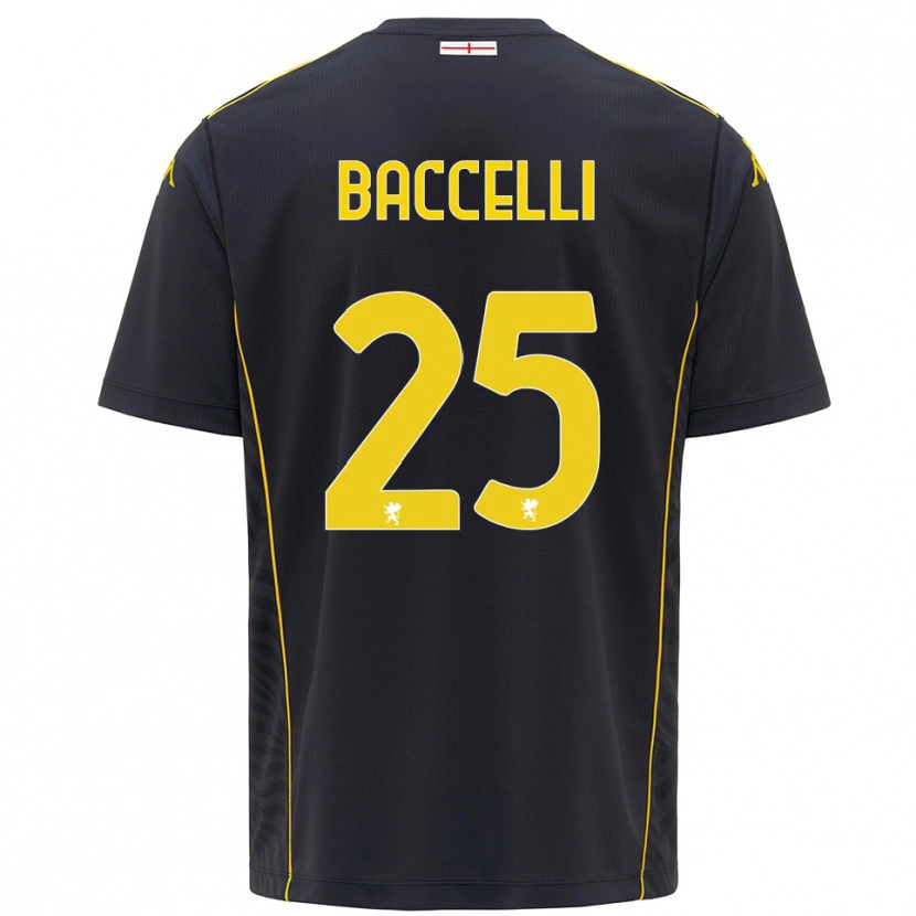 Danxen Hombre Camiseta Pietro Baccelli #25 Negro Amarillo Portero Equipación 2025/26 La Camisa México