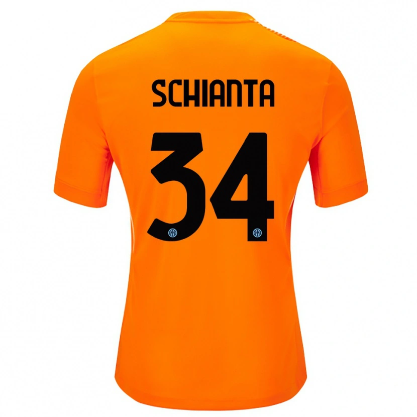 Danxen Hombre Camiseta Valentina Schianta #34 Naranja Claro Negro Portero Equipación 2025/26 La Camisa México