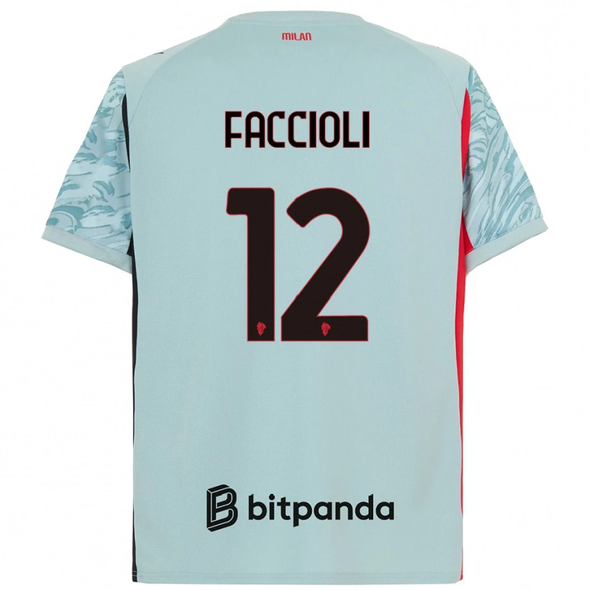 Danxen Hombre Camiseta Pietro Faccioli #12 Azul Claro Rojo Portero Equipación 2025/26 La Camisa México