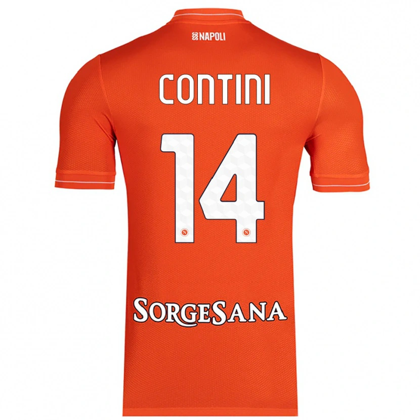 Danxen Hombre Camiseta Nikita Contini #14 Naranja Rojo Blanco Portero Equipación 2025/26 La Camisa México