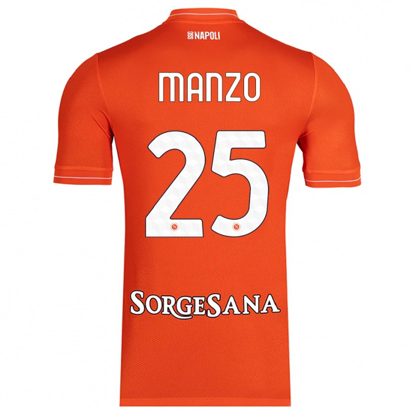 Danxen Hombre Camiseta Alessia Manzo #25 Naranja Rojo Blanco Portero Equipación 2025/26 La Camisa México