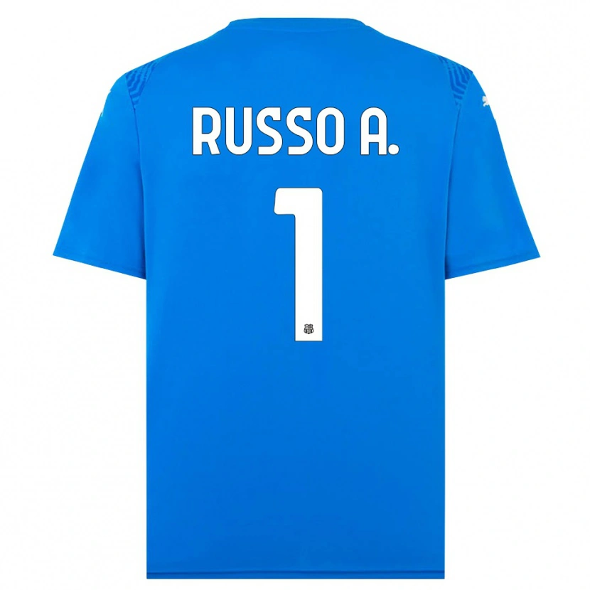 Danxen Hombre Camiseta Alessandro Russo #1 Azul Blanco Portero Equipación 2025/26 La Camisa México