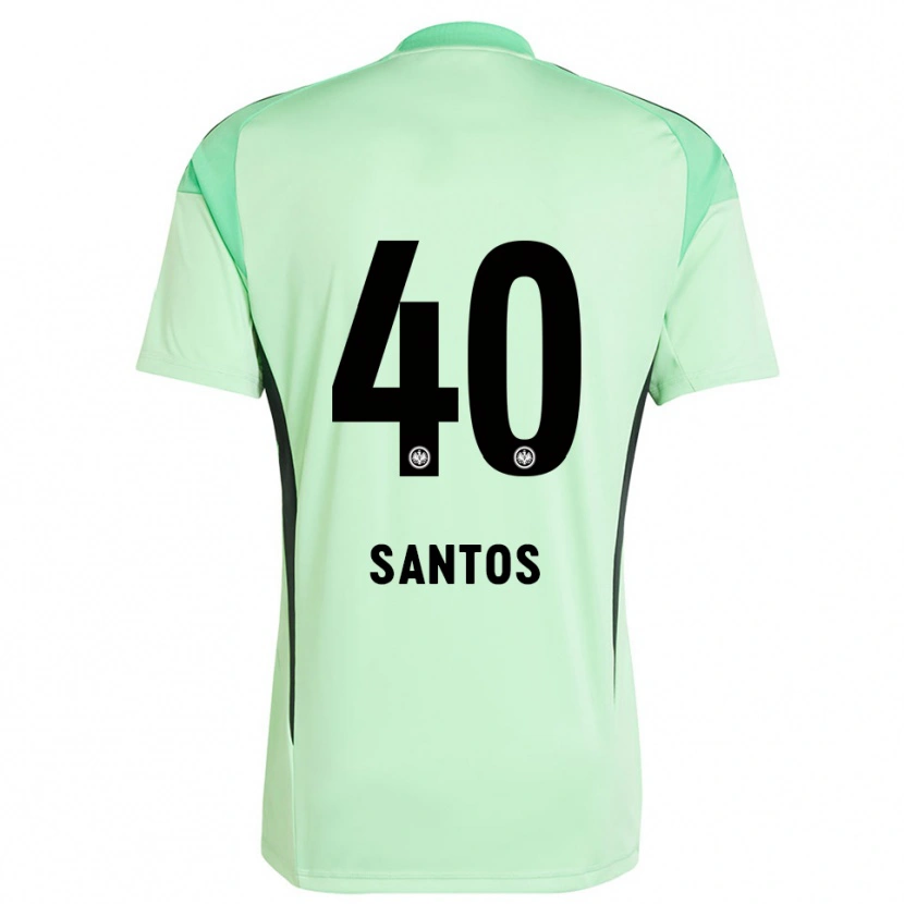 Danxen Hombre Camiseta Kauã Santos #40 Verde Claro Negro Portero Equipación 2025/26 La Camisa México